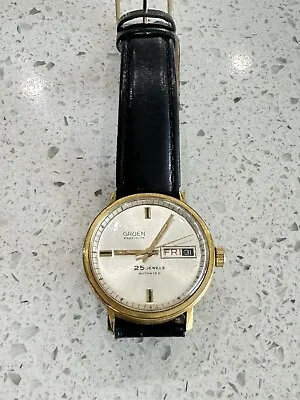 Vintage Mens Gruen Precision 25 Jewel Autowind Wristwatch Watch • $129