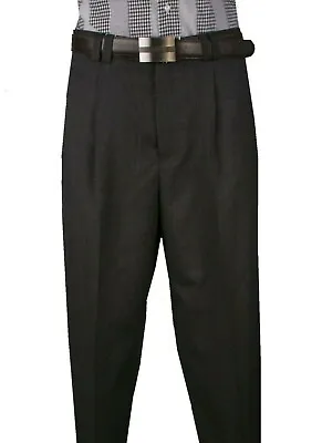 Men's Wide Leg Pants One Pleated  100% Wool Color Gray  Art.666115 • $69