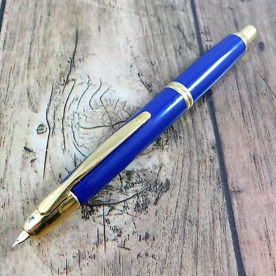 Pilot Capless 18k-750 Gold Nib:f Blue Fountain Pen Vintage Japan Made • $118