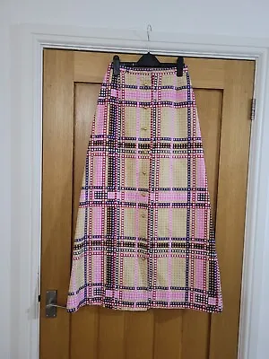 £25 • Buy Jaeger Vintage A Line Long Skirt Gold Bottoms 100% Cotton Size 6/8 Very Rare