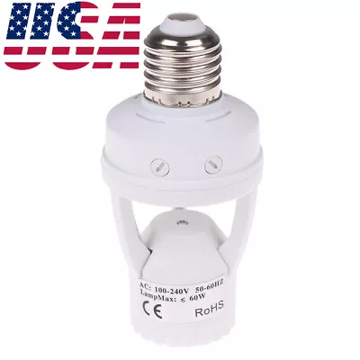 Infrared PIR Motion Sensor E27 LED Light Lamp Bulb Holder Socket Switch 110/220V • $7.66