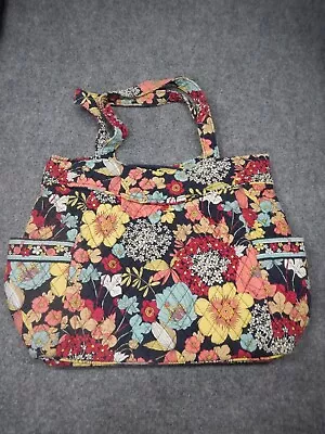 Vera Bradley Tote Bag In Happy Snails Floral Colorful Pre-Owned • $37.50