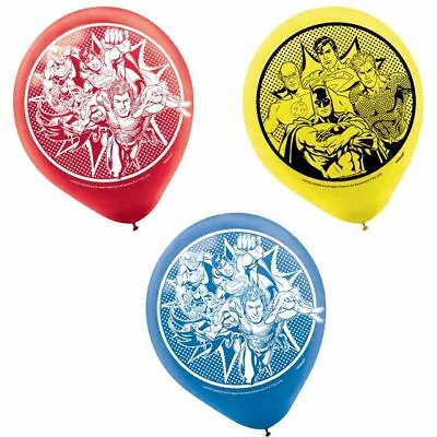 30cm/12  Justice League Heroes Unite Latex Balloons Party Decoration Pack Of 6 • $6.49