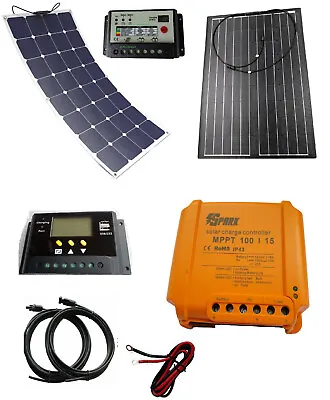 100w 150w 12v Flexible Solar Panel Charging Kit Marine Caravan Battery Charger • £244.99