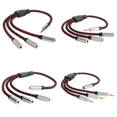 Cable 3.5mm 3 Way Cable 3.5mm Female Cable Extender Headphone Splitter Cable • £6.24