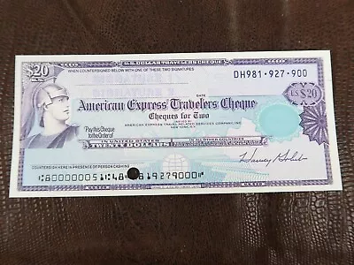 American Express Travelers Cheque $20 United States Dollars Specimen ?? • $14.58