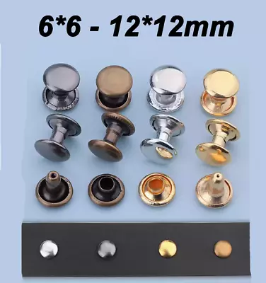 100sets Double Cap Rivets For Leather-crafts 6mm 7mm 8mm 9mm 10mm 12mm • $9.59