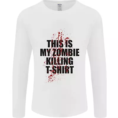 This Is My Zombie Killing Halloween Horror Mens Long Sleeve T-Shirt • £11.49