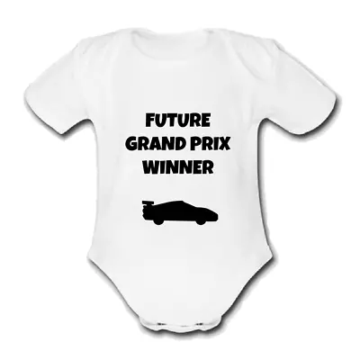 FUTURE GRAND PRIX WINNER Babygrow Baby Vest Grow Bodysuit CAR MOTORSPORT RACING • £9.99