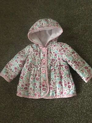 Baby Girls Pink Mix Quilted Coat Age 3-6 Months • £2.50