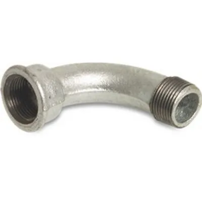 Galvanised Malleable Iron Pipe Fitting 90 Degree Long Bend Male X Female • £5.05