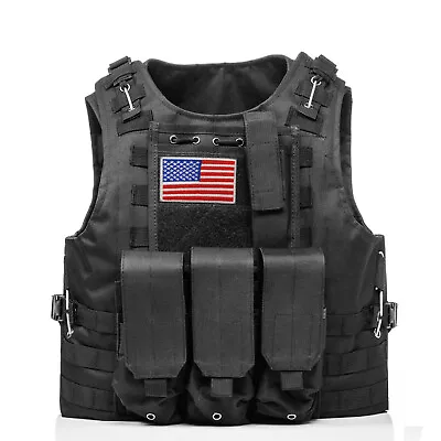 Adjustable Tactical Vest For Men Military Vest Breathable Paintball Airsoft Vest • $34.99