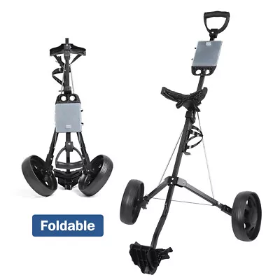 Foldable Golf Buggy Trolley Cart Push Pull 2 Wheels Aluminum Cart • $88.79