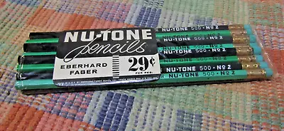 Vintage Package Of Eberhard Faber Unused Nu-tone 500 #2 Wood Pencils -green/blac • $20