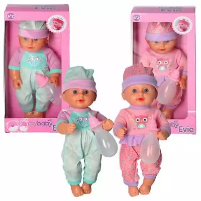 Kids Baby Doll With Feeding Bottle Hard Bodied Pretend Play Girls Toys 30cm • £10.36