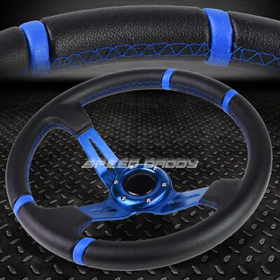 3.5  Deep Dish Blue Spoke/stripes Lightweight 6-bolt Racing Steering Wheel • $31.88