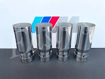 BMW M3 E9X E90 E92 E93 EXTENDED M LOGO 80MM POLISHED SILVER EXHAUST TIPS 210mm • $240.02