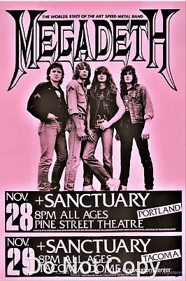 Megadeth Concert Show Poster 12   X18  • $12.95