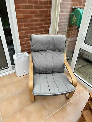 IKEA Poang Chair In Grey & Oak Adult • £20