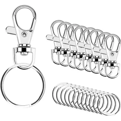 Swivel Clasp Lanyard Snap Hooks Metal Lobster Claw Clasps With Key Chain Rings • £1.92