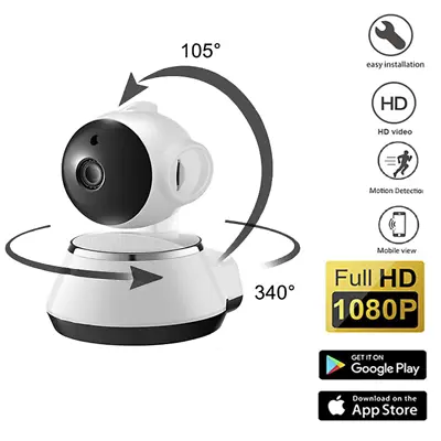 Wifi IP Camera 1080P WLAN Security Webcam Night Vision Baby Monitor • £17.94