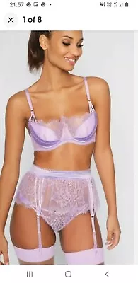 Ann Summers Blossom Purple Suspender Waspie Size 8 - 18  NWT • £7