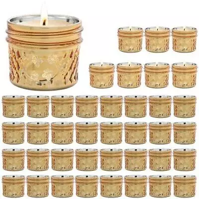 Candle Holder Set Of 40glass Gold Votive Candle Holders Bulk Set For Table Ce... • $24.11