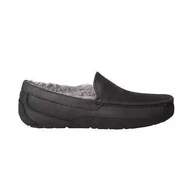 Ugg Ascot Matte Leather Black Moccasin Sheepskin Men's Slippers Shoes Size Us 11 • $98.99