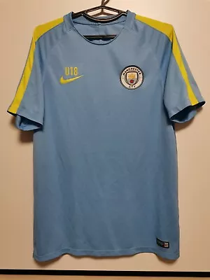 Size L Manchester City Training Football Shirt Jersey Nike U18 • £24