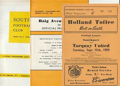 £3 • Buy Southport FC Home Programmes 1959 To 1975