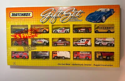 NEW 1993 MATCHBOX Gift Set (15) 1:64 Diecast Cars & Trucks & NASA Rocket Carrier • $69.69