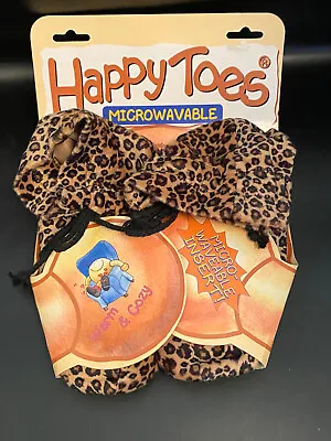 Happy Company Microwaveable LEOPARD Therapeutic Fleece  M Slippers Warming JS • $25.09