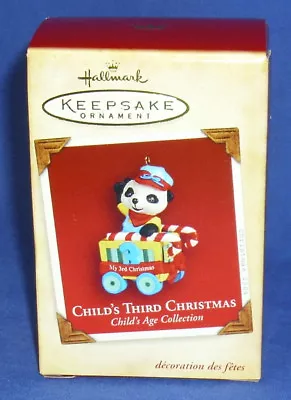 Hallmark Ornament Child's Age Collection My Third Christmas 2004 Panda In Train • £7.71