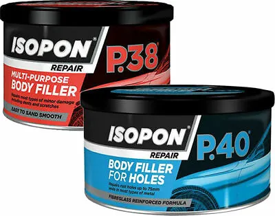 U-pol David's Isopon P38 Car Body Compound Filler & P40 Glass Fibre Repair Kit • £12.99