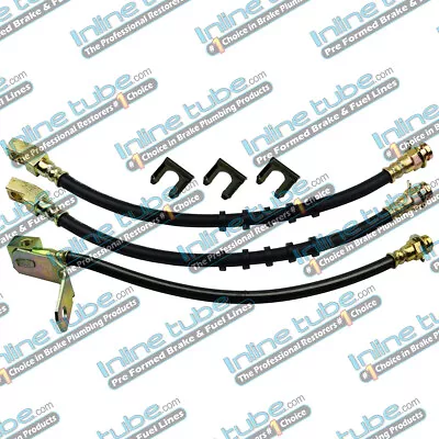 1965-1966 Ford Thunderbird Front Disc Rear Drum Brake Rubber Flex Hose Line Kit • $46.95