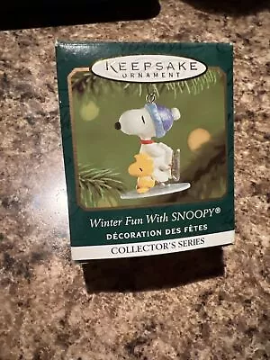 Hallmark Keepsake Ornament Winter Fun With Snoopy Miniature Peanuts 2001 • $9.99