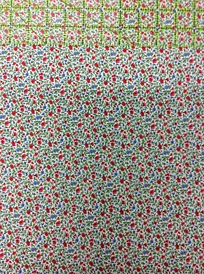 Makower 001 Flowers Carnation 100% Cotton Fabric • £3