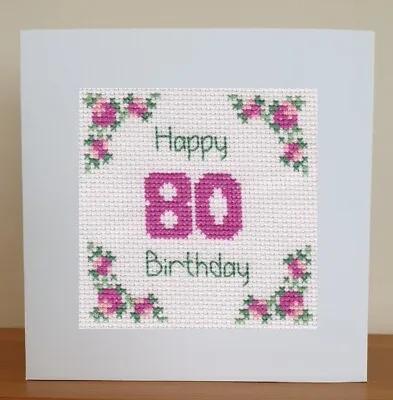 £7.25 • Buy 80th Birthday Card - Cross Stitch Kit  