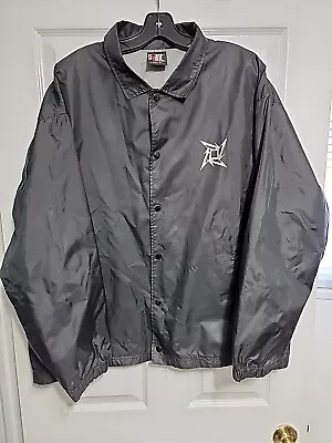 Vintage Giant Metallica Black Windbreaker Jacket Size Large Snap Button • $69.99