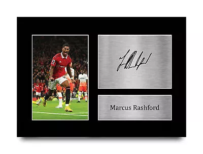 Marcus Rashford Signed A4 A3 Framed Printed Autograph Man United Print • £19.99