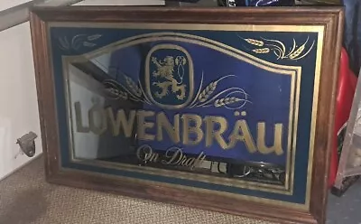 Lowenbrau Beer Mirror Sign Vintage 24 X 21  Bar Special & Dark Brewery Bar Pub • $54.99