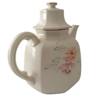 Mikasa Teapot Water Lily Coffee Pot Continental F4006 Japan Ivory Peach 6 Cup  • $38.24