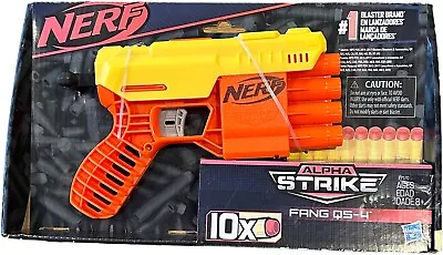 Hasbro NERF ALPHA STRIKE FANG QS-4 Gun Toy Brand New Bullets Included • $29.90