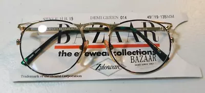 Vintage HARPER'S BAZAAR H.B. 15 Demi Green 49/19 Eyeglass Frame New Old Stock • $9.99