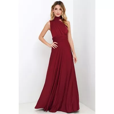 Women's Long Maxi Dress Bridesmaid Multi Way Convertible Formal Evening Wrap • £14.22