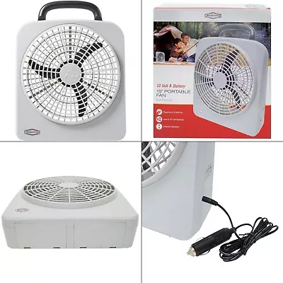 ROADPRO 10  Inch Portable Fan With Dual Power Options 12V & D Batteries 2 Speed • $30