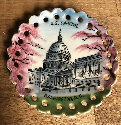 Vintage US Capitol Washington DC Souvenir Plate Cherry Blossoms • $6