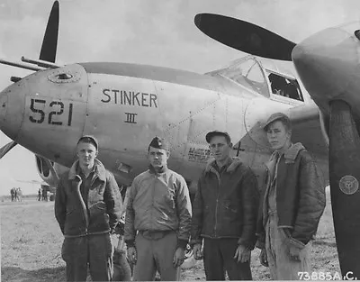 WWII B&W Photo USAAF P-38 Lightning Pilot And Crew  World War Two WW2 / 5166 • $5.99