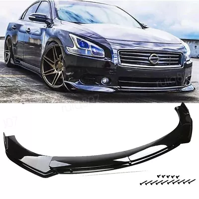 For Nissan Maxima Glossy Black Front Bumper Lip Spoiler Splitter Body Kit 4PCS • $66.49