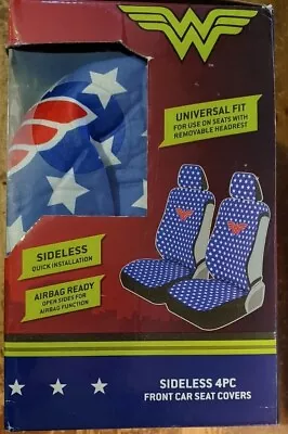 Wonder Woman 4pcs Vehicle Front Seat/Headrest Covers-Universal Fit  • $30